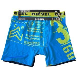Diesel 2 Boys Performance Boxer Briefs XL (18-20) Black&Blue NWT Logo Waistband